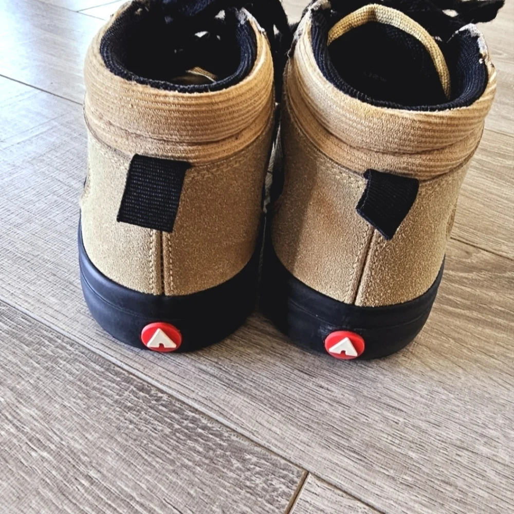 Tan High-Top Sneakers with Black Accents